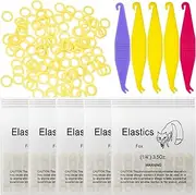 500 Pcs Orthodontic Elastic Rubber Bands, 3.5 Ounces Heavy Dental Rubber Traction Bands, Free Elastic Placer for Braces (1/4",Fox)