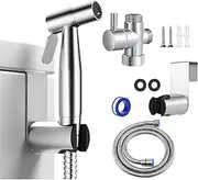 Handheld Bidet Sprayer for Toilet, Spray Attachment with Hose for Feminine Wash, Stainless Steel Cleaner and Shower Sprayer for Pet, Baby Cloth Diaper Washer, Bathroom or Toilet