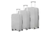 Mazam 3PCS Luggage Suitcase Trolley Set Travel Grey PP Case TSA Lock Storage