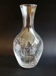 LSA VINTAGE STYLE GLASS HERBS,ETCHED BY HAND WINE CARAFE,SERVING PITCHER,JUG