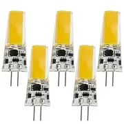 G4 LED Light Bulbs COB 5W Equivalent to 50W AC12V DC12-24V Dimmable LED Bulb Silicone G4 Bi-pin Base LED Light White Warm White for Crystal Lamp Chandelier 5pc