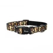 Dog Collar Leopard Pattern Nylon Webbing Plus Cotton Ribbon for Medium Dogs.M...
