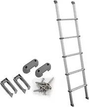 Bunk Bed Ladder for Trailer, Aluminium Alloy Top Bunk/Camper/House Motorhome Attic Stairs,Lightweight 5 Step Hook-on Climb Ladder with Mounting Brackets (Height 1.5m(59in))