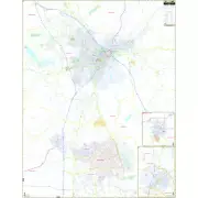 Macon & Warner Robins, GA Wall Map