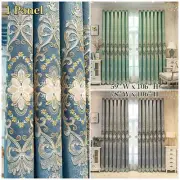 1 Panel European Blackout Curtain Chenille Embroidered Tulle Sheer Drape Fashion