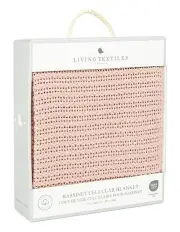 [LIVING TEXTILES] Bassinet Cotton Cellular Blanket in Dusty Pink