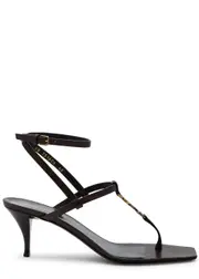 Saint Laurent Cassandra 60 Leather Sandals - Brown - 37 (IT37 / UK4) 37 (IT37 / UK4)
