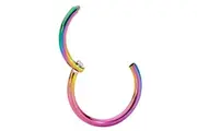6mm Rainbow Ear Tragus Eyebrow Cartilage Septum Lip Nose Hoop Clicker Ring
