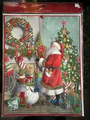 Caspari Ingrid Slyder Christmas Tree Holiday Santa Toys Advent Calendar New