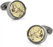 [Clinks Australia] Working Watch Movement Steampunk Cufflinks Gunmetal and Gold