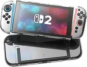 elago Clear PC Case Compatible with Nintendo Switch 2, Hard PC Shell Cover, Shock Resistant, Full Body Protection, Comfortable Grip, Anti-Scratch (Transparent)