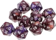 Ronyme Set of 10 D20 Polyhedral Dice for RPG Games, Coffee