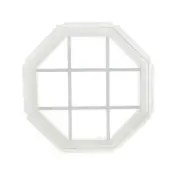 Fixed Octagon Geometric Window Vinyl Criss Crossed Grid Frame Insulated Glass