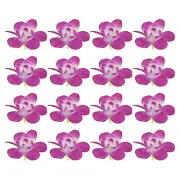 24Pcs Artificial Orchid Petals Faux Orchid Flower Head Fake Flowers, Dark Purple