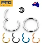 1 Pair G23 Titanium 16G Hinged Hoop Huggie Sleeper Earrings Segment Ear Rings