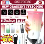 MUG 600ML WITH 6X FREE GIFT RETACTABLE DRINKING STRAW COFFEE HOT AND COLD