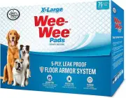 Wee-Wee Pads for Dogs, X-Large 28X34 Inch, 75 Count, 2 Pack