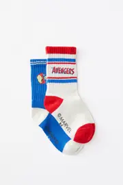 [Cotton On Kids] Cotton On Kids - The Avengers 2Pk Crew Sock - Lcn mar phantom/avengers icon 1-4 LCN MAR PHANTOM/AVENGERS ICON