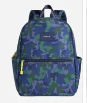 NWT STATE Kane Kids Double Pocket Blue Green Camo Backpack Camouflage￼