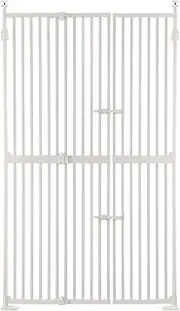 Pet Scene 185CM Retractable Pet Safety Gate for Dog Cat Adjustable Width 85-122CM, Extra Tall Fence Enclosure Guard Security Barrier Fencing for Stairs Doorway Kitchen, Measure Height 190-250CM, White