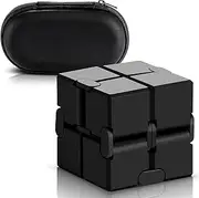 ARTISHION Fidget Cube, Nylon Infinity Cube Fidget Desk Toy, Durable and Skin-Friendly Handheld Cool Gadgets, Cute Mini Adult Fidget Toys for Stress and Anxiety Relief and Kill Time (Black)