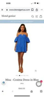 NWT Misa LOS ANGELES Cosima Blue Blond Genius Dress M