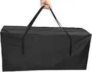 Fenghome Garden Cushion Storage Bag, Dust-proof Oxford Fabric Storage Bag for Outdoor Furniture Cushion Sturdy Christmas Tree Storage Bag with Handle and Zipper -116x47x51cm (Black)
