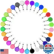 30 Pack Badge Holder Retractable Clip Colored Badge Reel Retractable with Bel