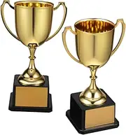 Yardwe Elegant Gold Trophy 2pcs Soccer Award Trophy Cup Dance Sports Event Awards