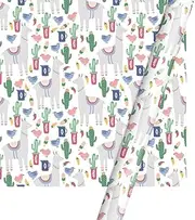 Minkissy Alpaca Wrapping Paper Printing Book Wraps Pack for Birthdays Weddings Holiday Celebrations