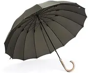 Portable Lightweight Golf Umbrella 42 Inch Windproof Large Stick Umbrella Wooden Hook Handle J Fast Drying Cane Umbrella for Men Women Business