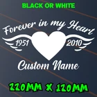 Custom Memorial Sticker Decal RIP Loving Memory Forever In My Heart Name Vinyl