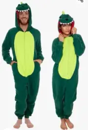 FUNZIEZ! Slim Fit Unisex Adult Plush Dinosaur One Piece Costume Size XL