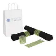 200 Apple Green Rhinestone Napkin Rings - 8 Row Reusable Fasteners