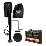 Black Jack MINI Electric Trailer Jack Bundle with Jockey Block