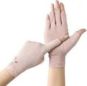 [INOGIH] Womens Sun Gloves Cotton Full-Finger UV Protection Touchscreen Driving Gloves for Outdoor Sports Cycling