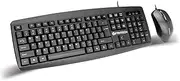 Fantech Office PC Wired Keyboard and Mouse Combo Silent Computer Set, 104 Key and Office Mouse for Laptop, Desktop (KM-100)