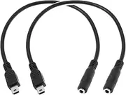 2Pcs 3.5mm to USB Microphone Cable Replacement Mini USB Male to 3.5mm Female AUX Audio Cable Cord Electrical Accessories Black