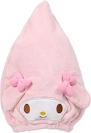 Sanrio 067555 Face Shape Cap Towel, My Melody Body: 85% Polyester, 15% Nylon, Ribbon, Face, Filling: 100% Polyester, One Size Fits Most Adults Pink