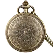 Unique 12 Constellations Quartz Analog Pocket Watch Arabic Numeral Dial Gifts