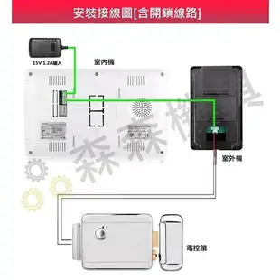 可視門鈴 對講機門鈴 7寸 7吋 有線門鈴 遠端開門 室外機 監視器 中控開鎖 門鈴 保固一年 森森機具