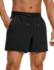 [CRZ YOGA] Men's Linerless Workout Shorts - 5'' Lightweight Quick Dry Running Sports Athletic Gym Shorts with Pockets