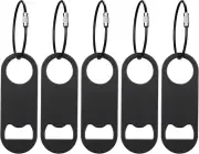 5 PACK Stainless Steel Flat Bottle Opener with Keychain- Bar Key-Beer Bottle