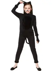 Cute Black Cat Girls Halloween Fancy Dress Costume
