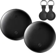 Air Tags-2 Pack Wallet Tracker, Key Finder Bluetooth Luggage Tracker Works with Apple Find My (iOS Only), Item Locator for Key, Wallet, Pet, Suitcase, Backpack, IP67 Waterproof, Case Keychain, 2 Pack