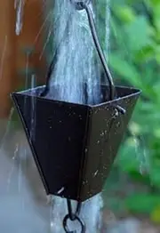 KAM Home Tapered Square Cups Rain Chain with Installation Kit (8.5 FEET, Brown)