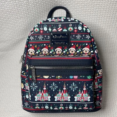 Loungefly Disney Mickey Mouse Holiday Mini Backpack NEW with Tags