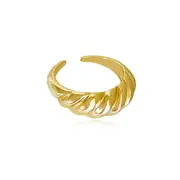 Culturesse LaBelle Adjustable 2.1cm Open Ring 18K Gold Vermeil Sterling Silver