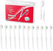 JOUGE Mini Brushes-Disposable Toothbrushes with Toothpaste Portable for Work or Travel 20 pcs (Mint+Peach)