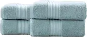 4pc Renee Taylor Brentwood Bath Sheet/Towel Low Twist Cotton 650 GSM Gray Mist